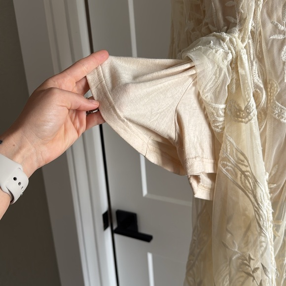 White/Ivory Lace Maxi Romper Dress - Picture 9 of 10